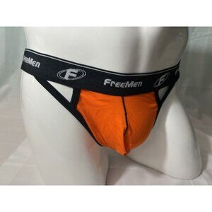 Freemen Orange & Black Jock Sz L SEXY Mens Gay Underwear